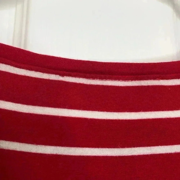 Tahari Long Sleeved Shirt Red & White Striped  Size Medium - Picture 7 of 16